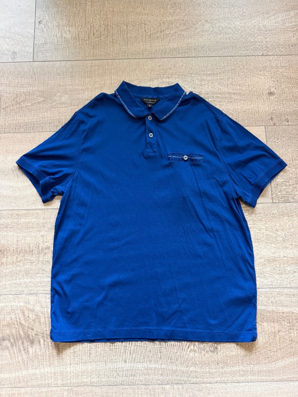Banana Republic Luxe Touch Performance Royal Blue Polo Shirt Contrast Trim Large